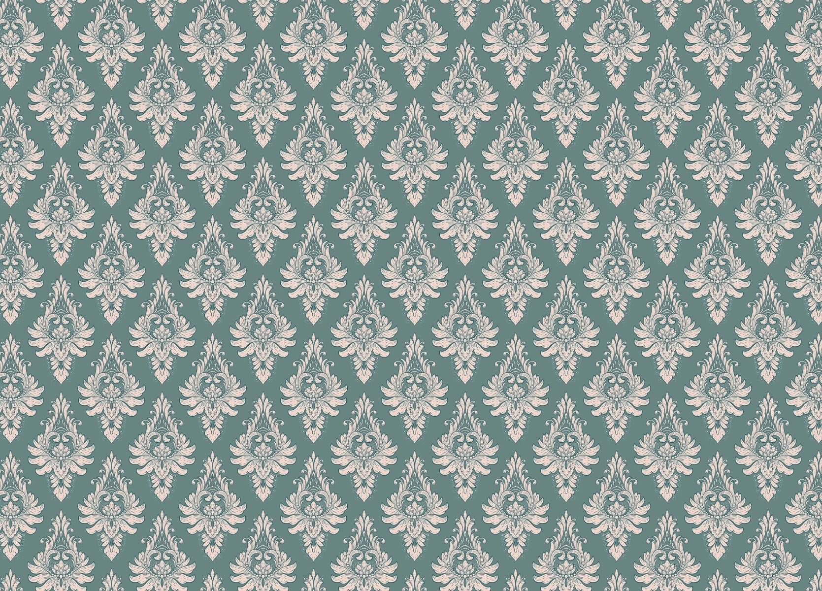 green damask wallpaper